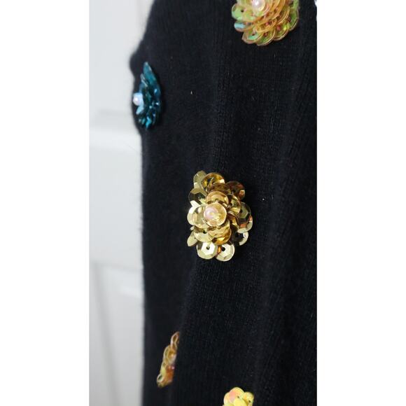 INC International Concepts Sequin Christmas Cardigan Angora Rabbit Hair Large - Picture 7 of 8